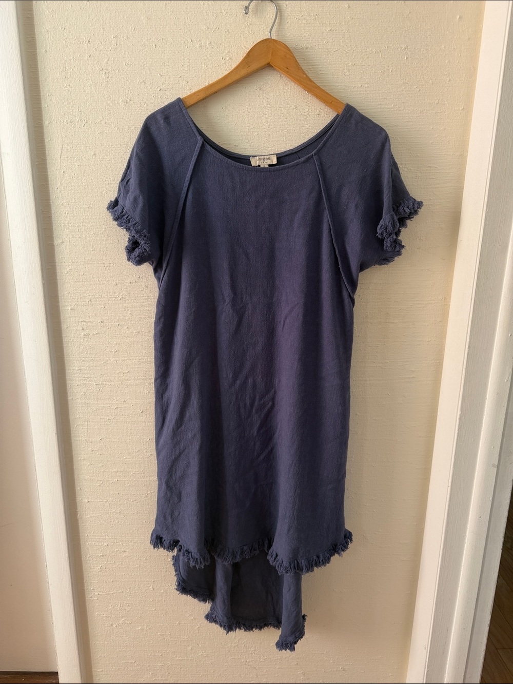 Periwinkle Cotton Linen High Low Dress